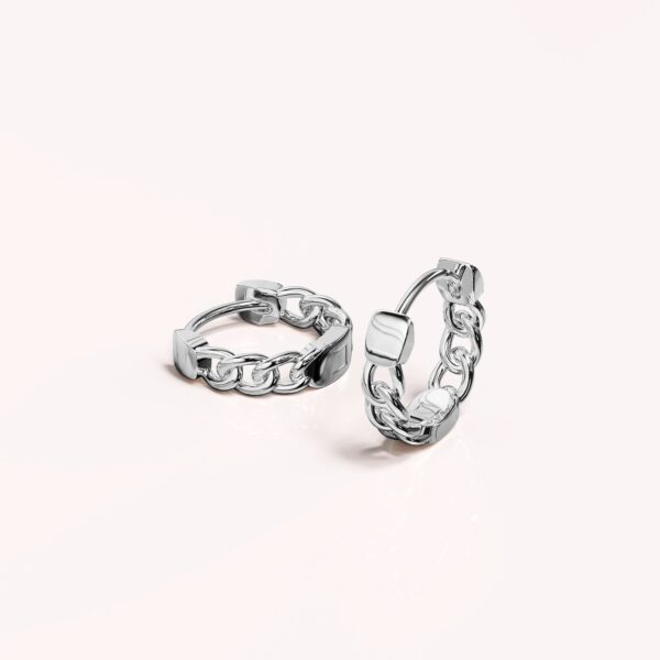 Solid 925 Sterling Silver Hoops of Lean Chains - Image 2