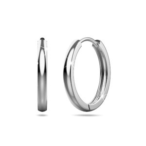 Solid 925 Sterling Silver Circlet Huggie Earrings