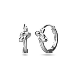 Solid 925 Sterling Silver Tie Knot Earrings