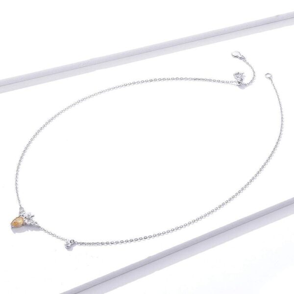 Solid 925 Sterling Silver Yellow Bee Necklace - Image 2