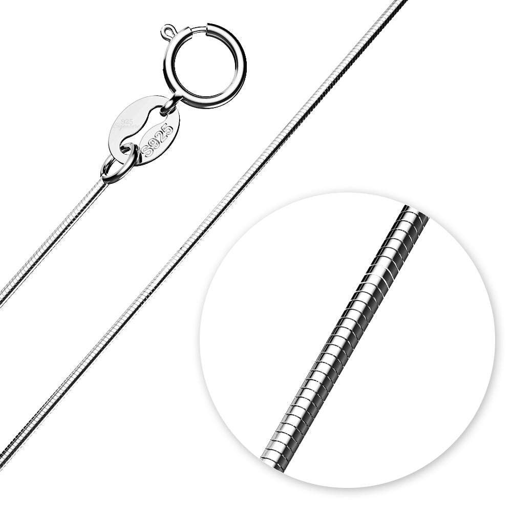 Solid 925 Sterling Silver Snake Chain Necklace in White Gold Layered - Image 3
