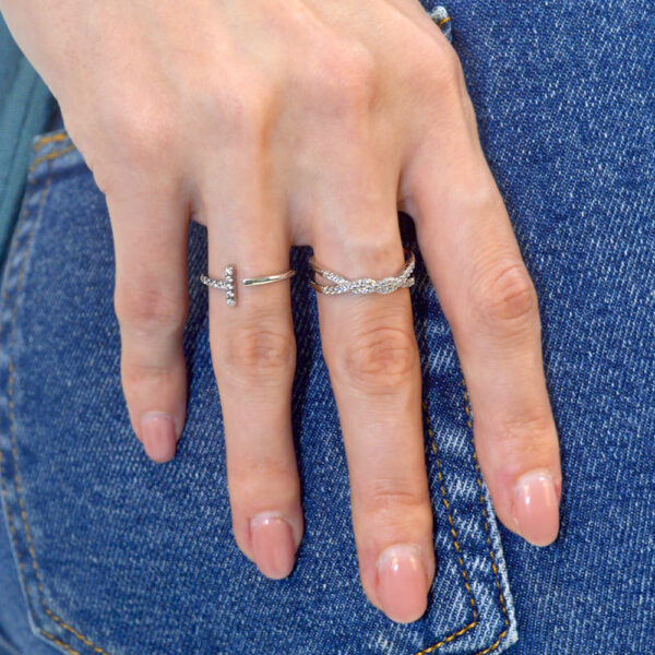 Solid 925 Sterling Silver Cleo Adjustable Stacking Ring - Image 7