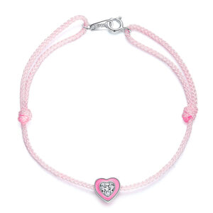 Solid 925 Sterling Silver Neon Pink Love Rope Anklet