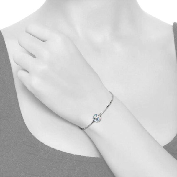 Solid 925 Sterling Silver Round-Shaped Single Stone White Gold Filled Bracelet Embellished with Crystals from SWAROVSKI¬Ã† - Image 4