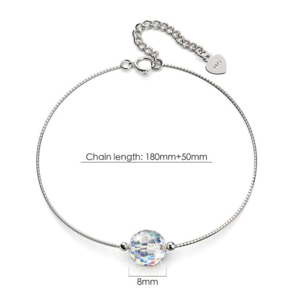Solid 925 Sterling Silver Round-Shaped Single Stone White Gold Filled Bracelet Embellished with Crystals from SWAROVSKI¬Ã† - Image 5