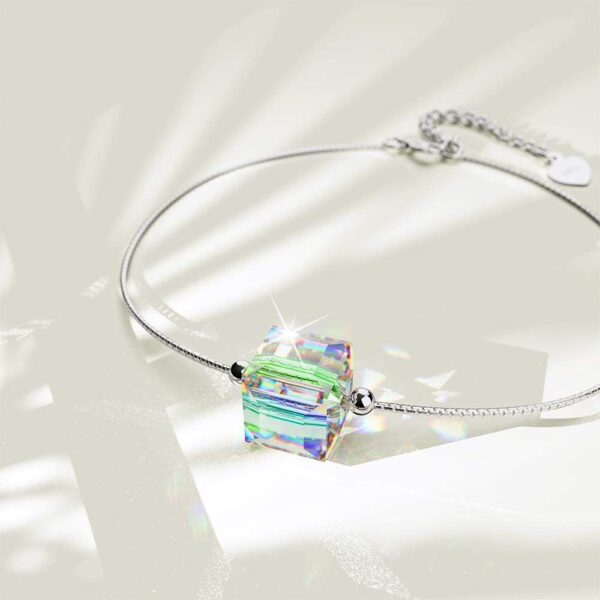 Solid 925 Sterling Silver Cubic Single Stone White Gold Filled Bracelet Embellished with Crystals from SWAROVSKI¬¨ˆšÃœ - Image 3