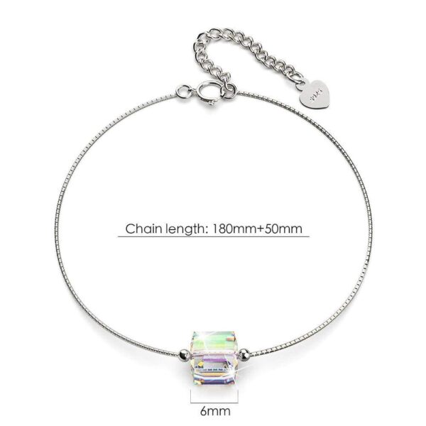 Solid 925 Sterling Silver Cubic Single Stone White Gold Filled Bracelet Embellished with Crystals from SWAROVSKI¬¨ˆšÃœ - Image 6