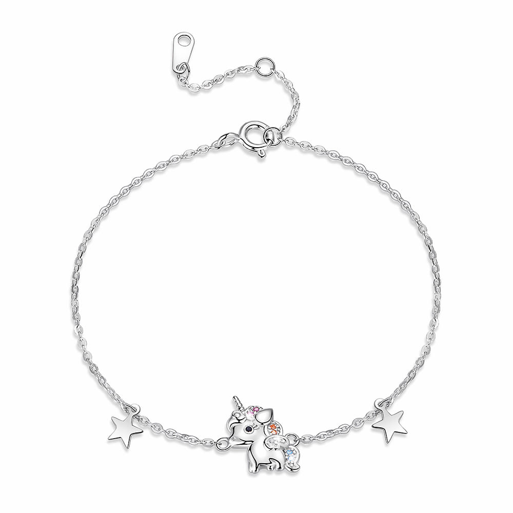 Solid 925 Signature Silver Solitary Unicorn Bracelet