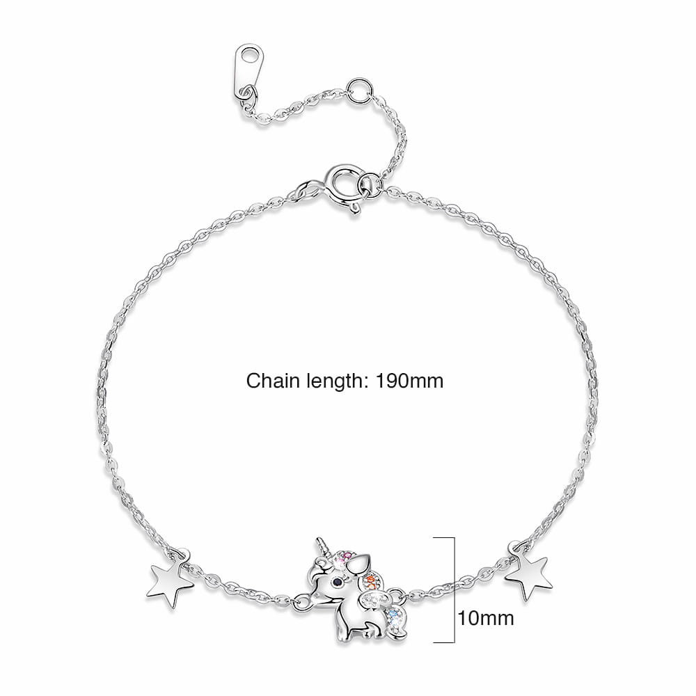 Solid 925 Signature Silver Solitary Unicorn Bracelet - Image 6