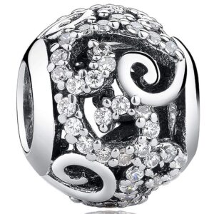 Solid 925 Sterling Silver Preciosa Czech Crystals Charm