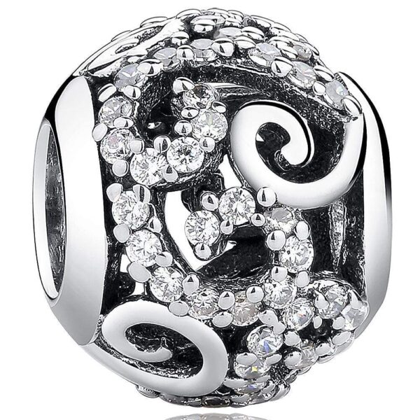 Solid 925 Sterling Silver Preciosa Czech Crystals Charm