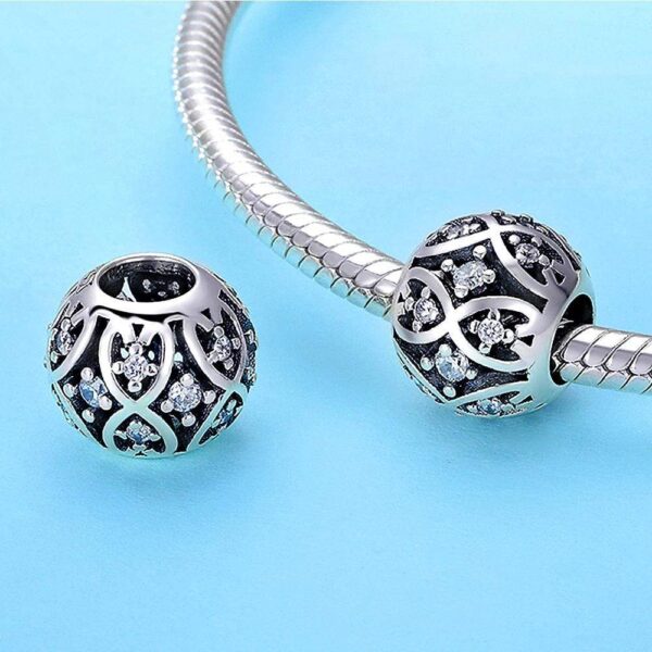 Solid 925 Sterling Silver Infinity CZ Charm - Image 2