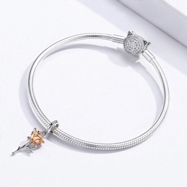 Solid 925 Sterling Silver Belle Rose Pandora Inspired Charm - Image 3