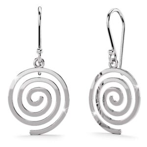 Solid 925 Sterling Silver Spiral Dangle Earrings