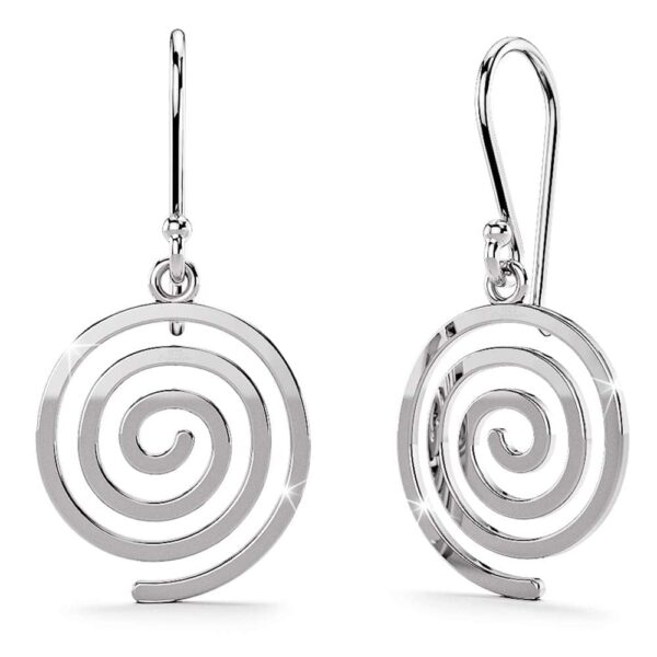 Solid 925 Sterling Silver Spiral Dangle Earrings