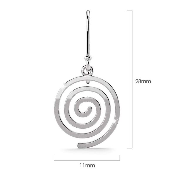 Solid 925 Sterling Silver Spiral Dangle Earrings - Image 4