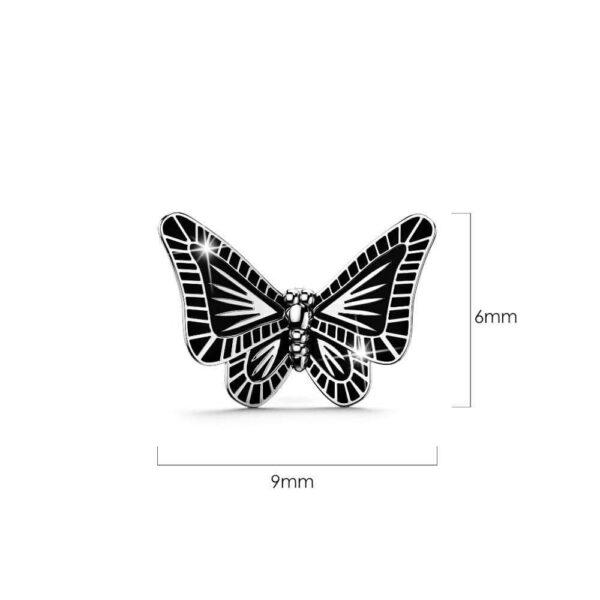 Solid 925 Sterling Silver Antique Butterfly Stud Earrings - Image 5