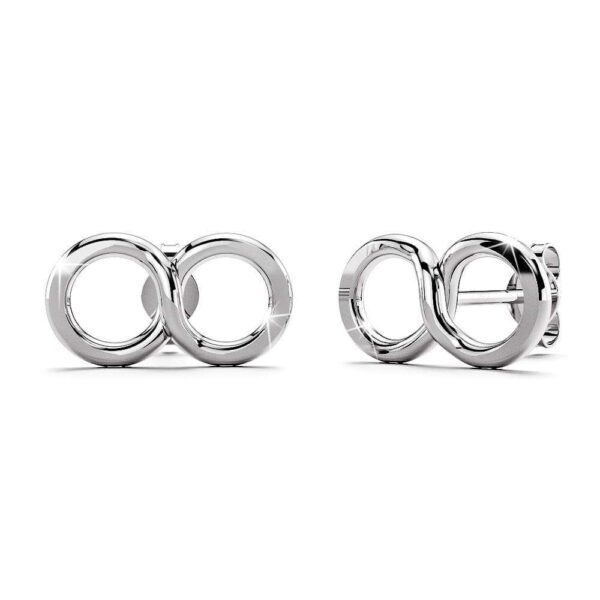 Solid 925 Sterling Silver Infinity Stud Earrings