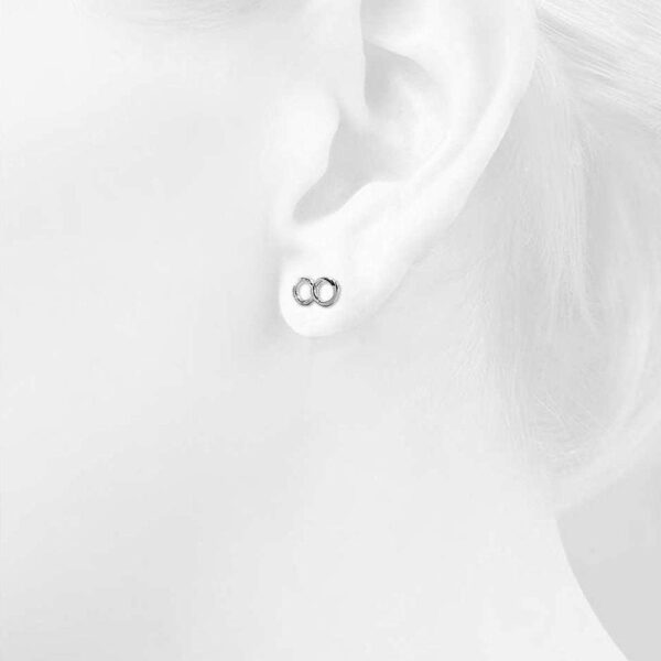 Solid 925 Sterling Silver Infinity Stud Earrings - Image 4