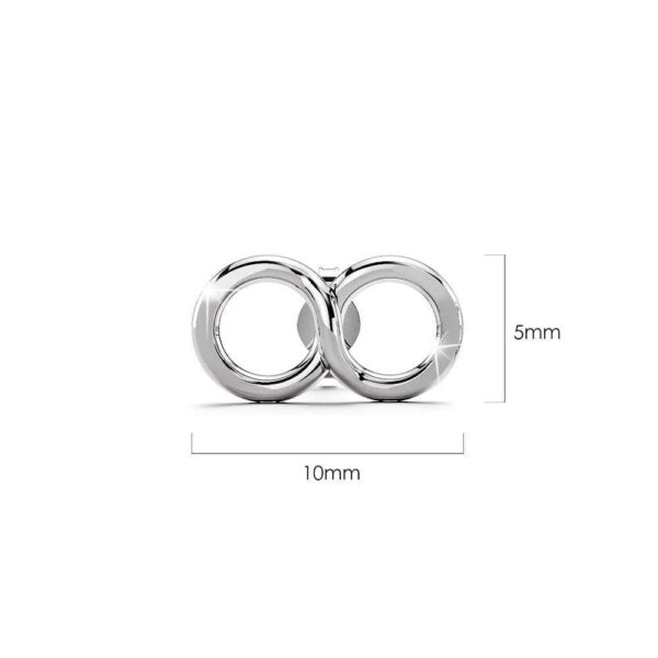 Solid 925 Sterling Silver Infinity Stud Earrings - Image 5