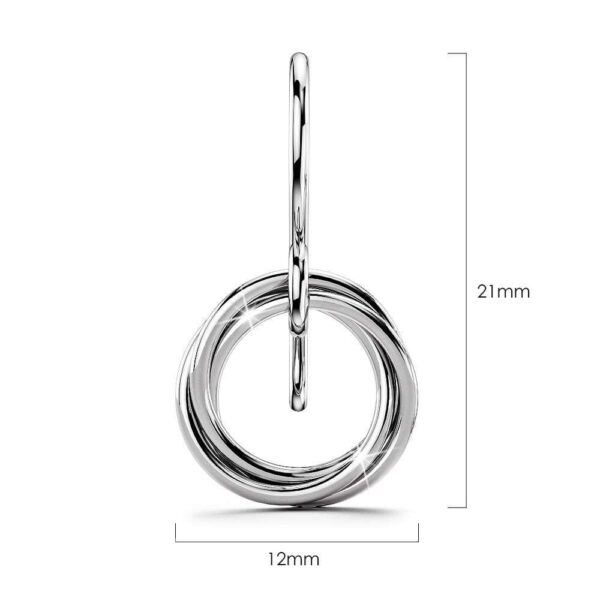 Solid 925 Sterling Silver Intertwined Circle Earrings - Image 5