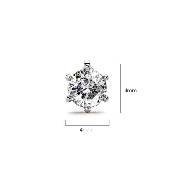 Solid 925 Sterling Silver Frozen Round Cut Stud Earrings - Image 4