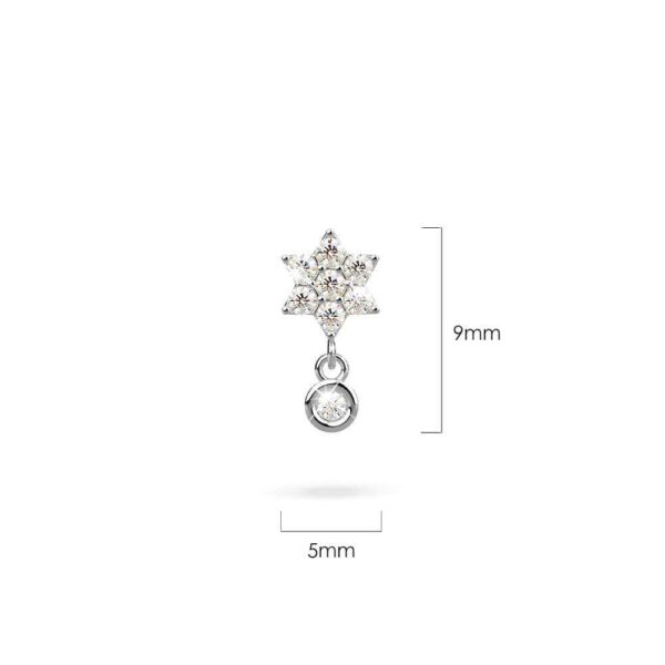 Solid 925 Sterling Silver Pretty & Petite Zircon Drop Earrings in Silver - Image 4