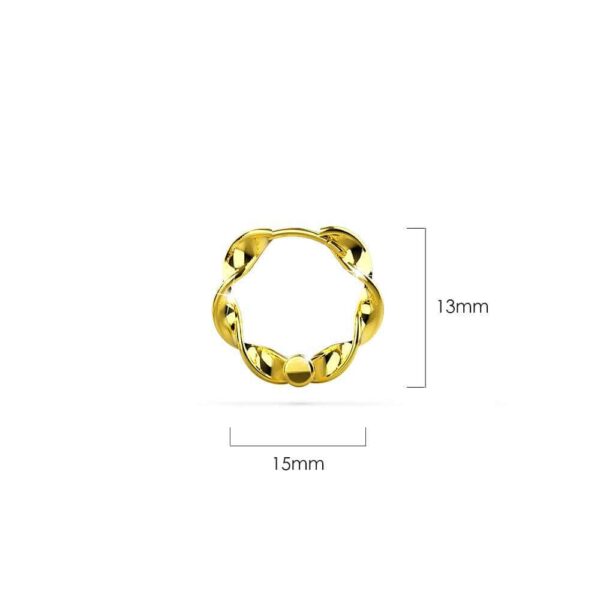 Solid 925 Sterling Silver Hypnotic Twist Hoop Earrings in Gold Vermeil - Image 4