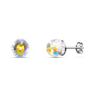 Solid 925 Sterling Silver Gradient Oval Stud Earrings Embellished with Crystals from SWAROVSKI¬Ã†