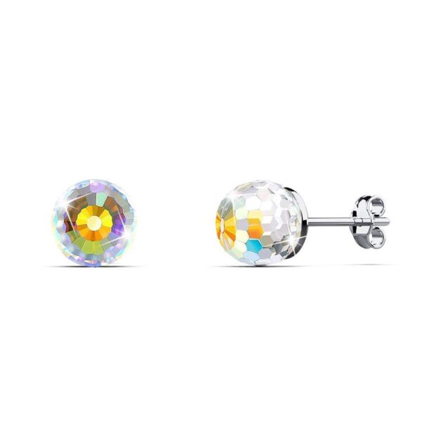 Solid 925 Sterling Silver Gradient Oval Stud Earrings Embellished with Crystals from SWAROVSKI¬Ã†