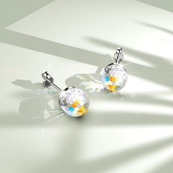 Solid 925 Sterling Silver Gradient Oval Stud Earrings Embellished with Crystals from SWAROVSKI¬Ã† - Image 3