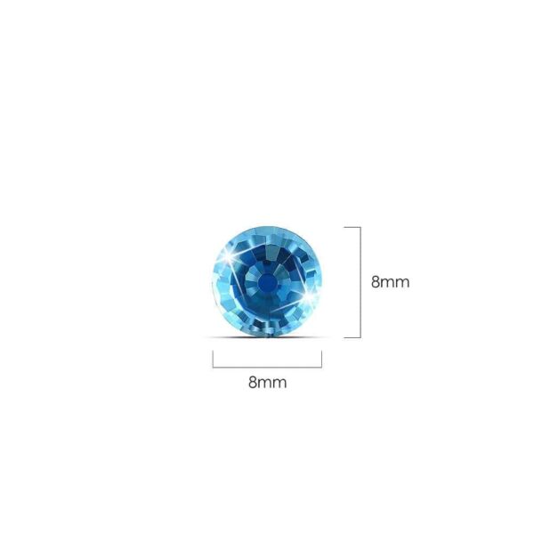 Solid 925 Sterling Silver Aquamarine Blue Oval Stud Earrings Embellished with Crystals from SWAROVSKI¬Ã† - Image 5
