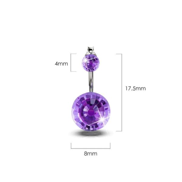 Solid 925 Sterling Silver Duo Violet Stone Oval Stud Earrings Embellished with Crystals from SWAROVSKI¬Ã† - Image 4