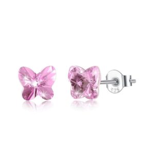 Solid 925 Sterling Silver Shape of Wings Embellished with SWAROVSKI¬Ã† Crystals