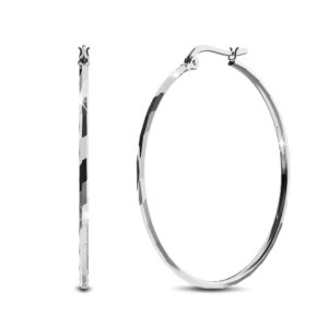 Solid 925 Sterling Silver Sophia Hoop Earrings