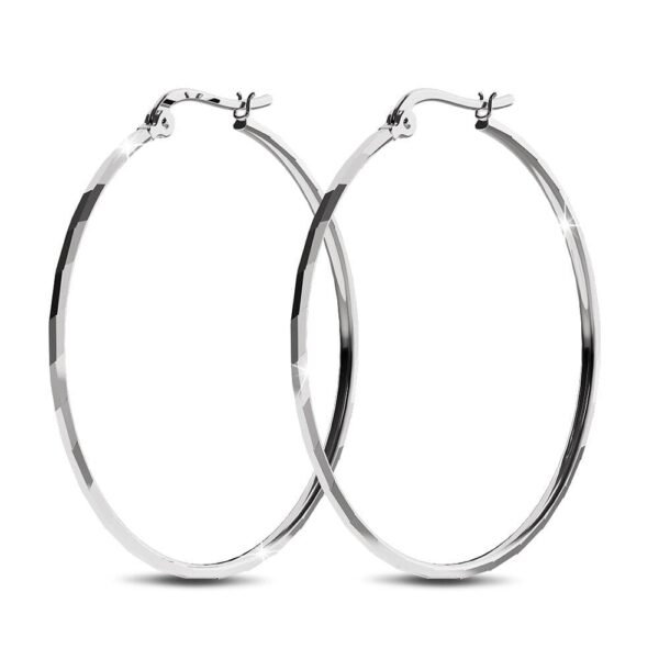 Solid 925 Sterling Silver Sophia Hoop Earrings - Image 2