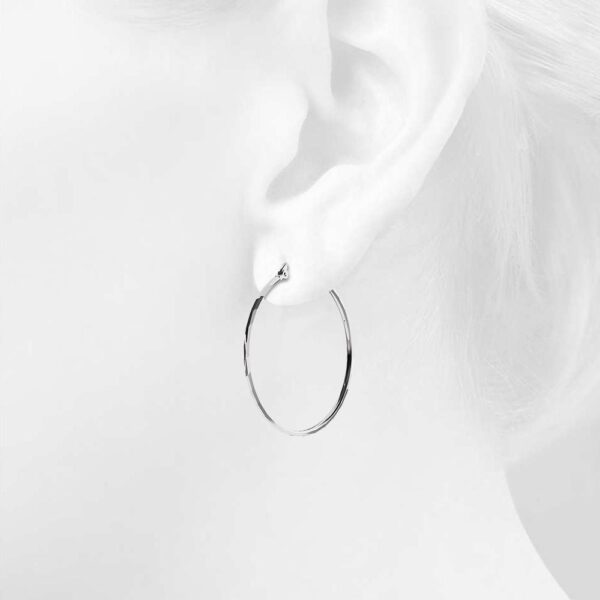 Solid 925 Sterling Silver Sophia Hoop Earrings - Image 7
