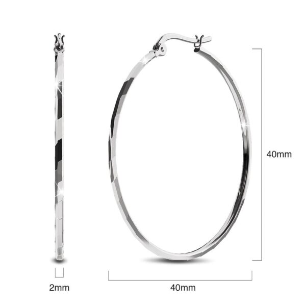 Solid 925 Sterling Silver Sophia Hoop Earrings - Image 6
