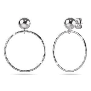 Solid 925 Sterling Silver Hammered Charmante Drop Earrings