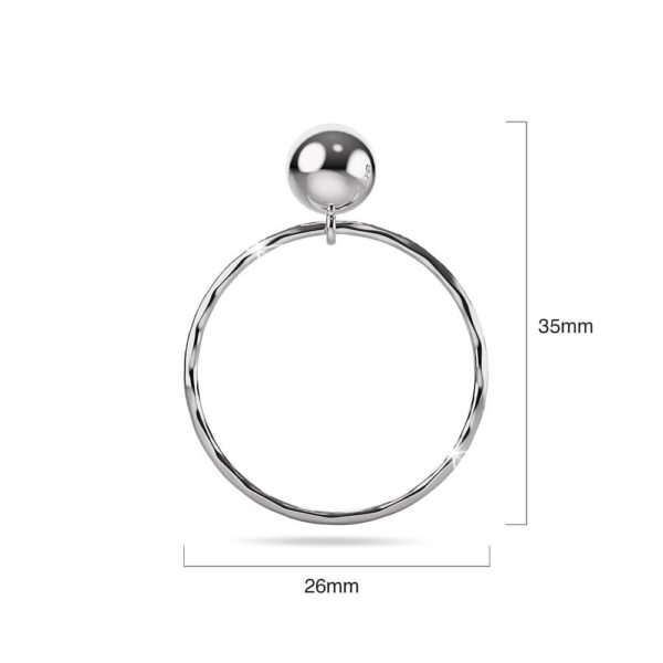 Solid 925 Sterling Silver Hammered Charmante Drop Earrings - Image 3