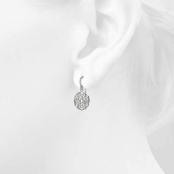 Solid 925 Sterling Silver Kayla Flora Hook Earrings - Image 4
