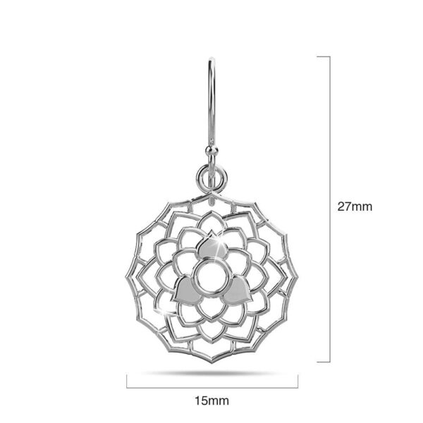 Solid 925 Sterling Silver Kayla Flora Hook Earrings - Image 5