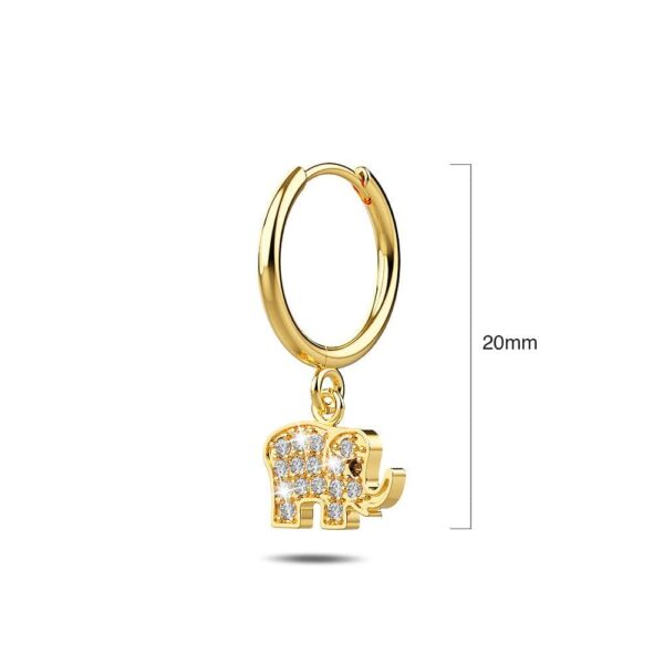 Solid 925 Sterling Silver Elly Zircon Huggie Earrings Gold - Image 3