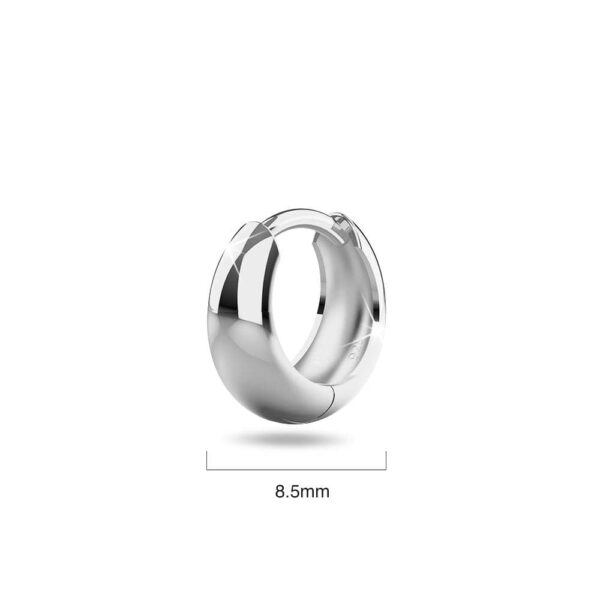 Solid 925 Sterling Silver Belgium Zircon Huggie Earrings Silver - Image 5