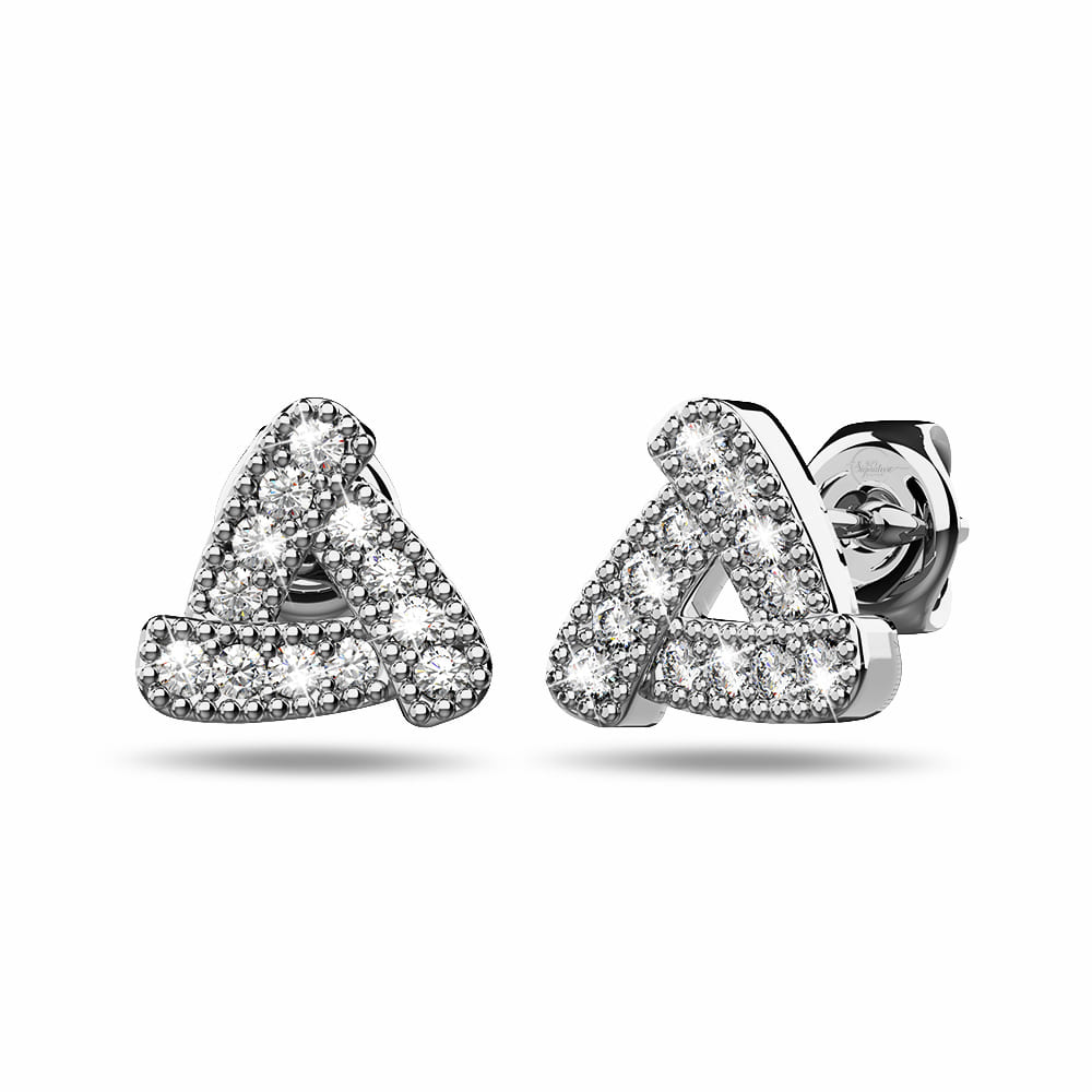 Trinity Zircon Pavé Stud Earrings