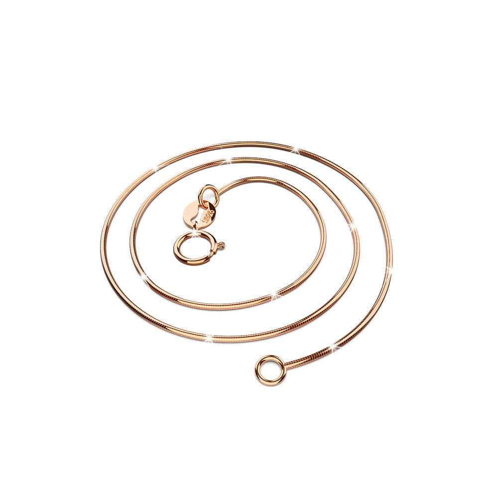 Solid 925 Sterling Silver Snake Chain Necklace in Rose Gold Layered