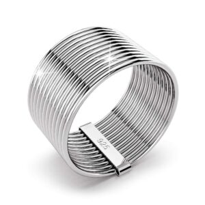Solid 925 Sterling Silver Multi-band Wire Ring