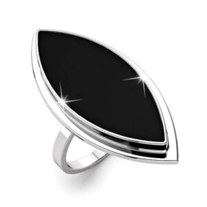 Solid 925 Sterling Silver Handmade Black Agate Ring