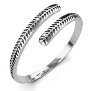 Solid 925 Sterling Silver Double Fern Ring