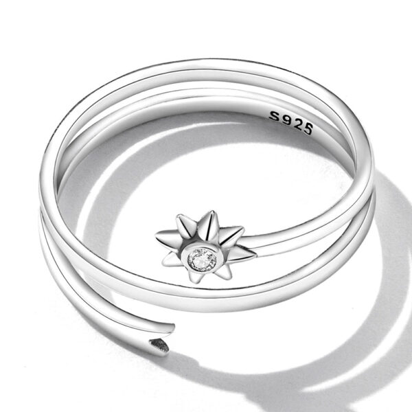 Solid 925 Sterling Silver Spinny Bloom Ring - Image 4